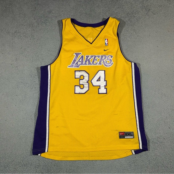 2000s Nike Los Angeles Lakers Shaquille O’Neal 34 Swingman Jersey Mens 2XL #1541 - Picture 1 of 9